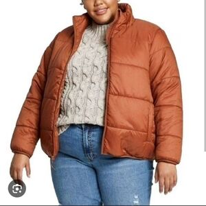 Universal Thread 1X Brown Rust Puffy Coat